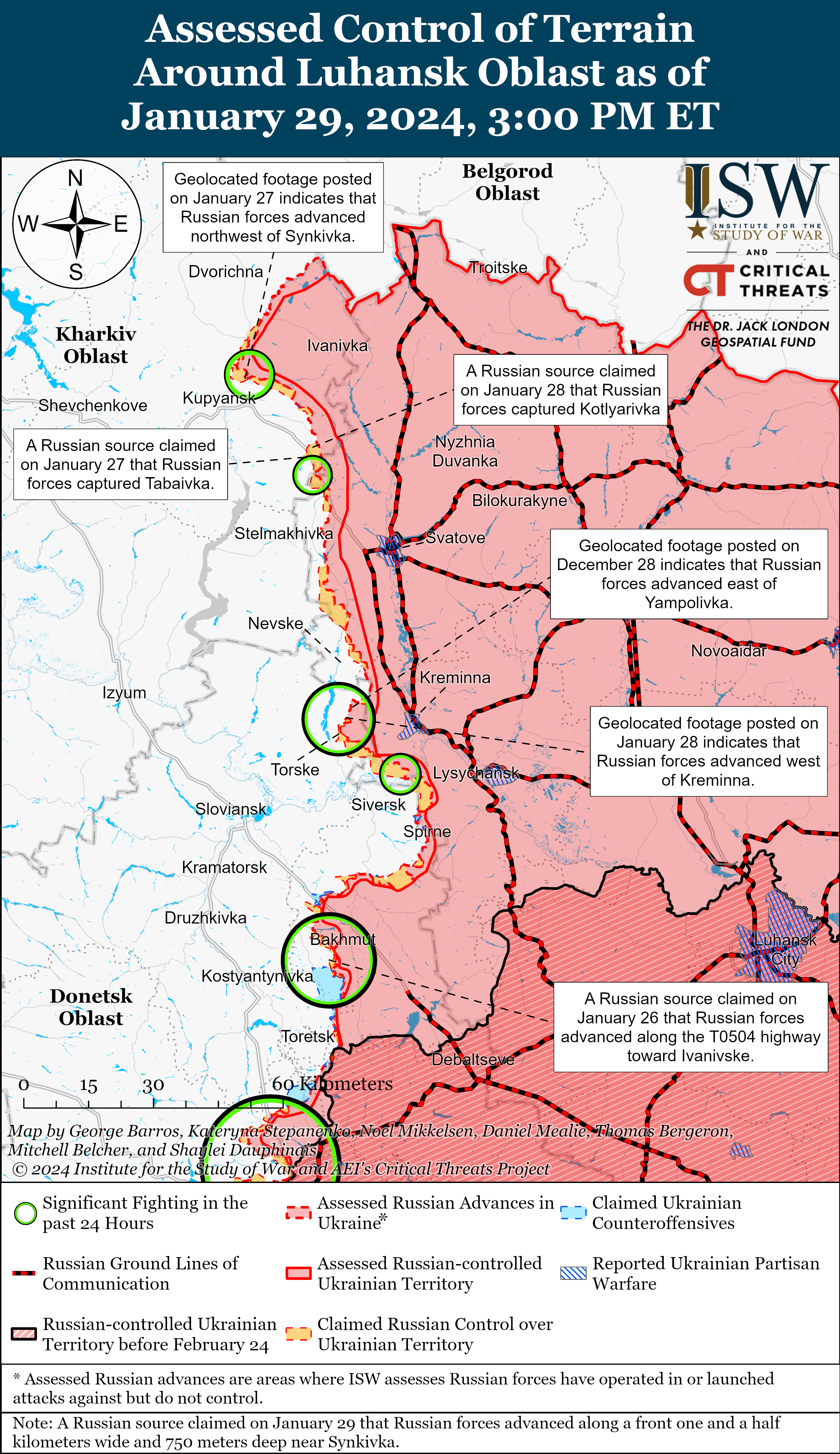 Російські війська наступають на кількох напрямках: карти боїв ISW qkxiqdxiqdeihrant
